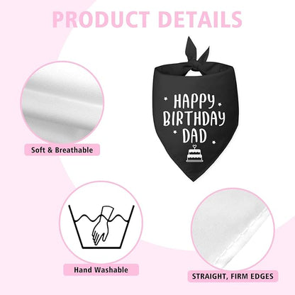 Happy Birthday Dad Dog Bandana for Dogs Black Bandana Funny Birthday Photo Prop - Image 6