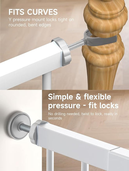 Baby Gate for Stairs, Stairs and Doorways Child Gate Pressure Mounted Safety - Image 2
