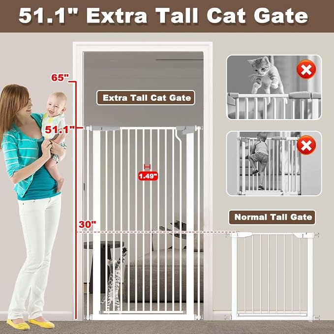 Fairy Baby 51.18" Extra Tall Baby Gates - Image 3