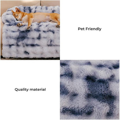 FUNNY FUZZY Pet Fluffy Fuzzy Couch Cover, Calming Washable Dog Bed Sofa - Image 2
