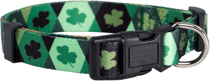 Native Pup St Patricks Dog Collar- Saint Patrick Green Shamrock Pet Collars- by NativePup