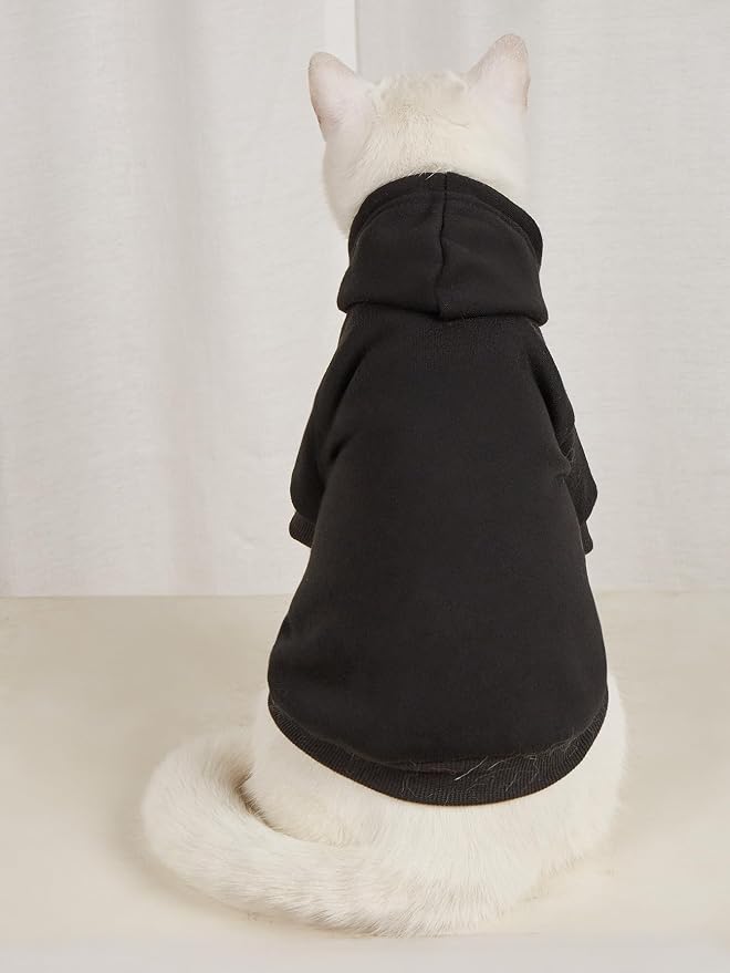 QWINEE Basic Dog Hoodie Sweatshirt Puppy Sweater Warm Cat Costumes Pet Clothes - Image 5