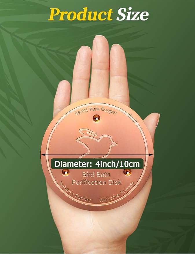 Mellbree 2-Pack Bird Bath Copper Disk, 0.6mm Reinforced 99.99% Pure Copper - Image 7