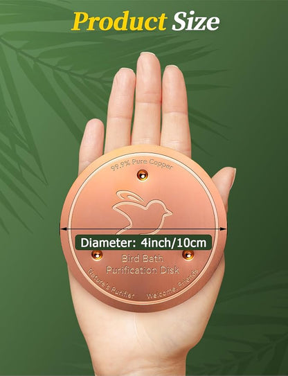 Mellbree 4-Pack Bird Bath Copper Disk, 0.6mm Reinforced 99.99% Pure Copper - Image 7