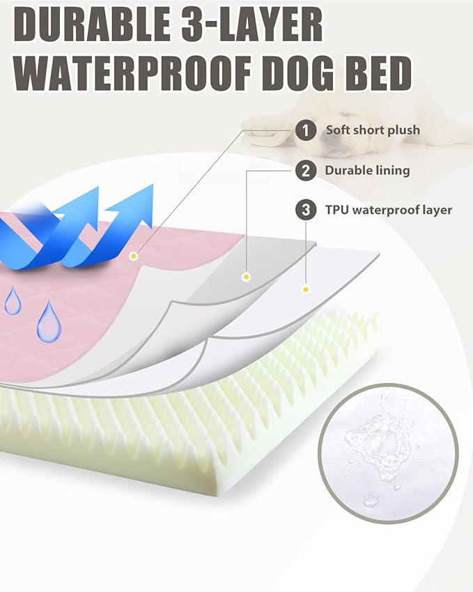 Orthopedic Dog Beds for Extra Large Dogs Waterproof Pet Kennel Pad - Image 5