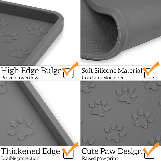 Ptlom Pet Placemat for Dog and Cat, Mat for Prevent Food and Water Overflow - Image 4