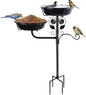 32.7 Inch Metal Bird Bath for Outside, Double Bowls Bird Baths for Outdoors by Unknown