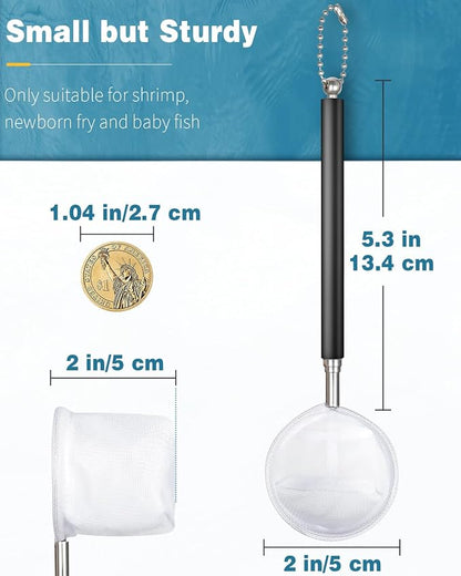 Pawfly Aquarium Shrimp Net, 2 Inch Tiny Fish Tank Net - Image 3
