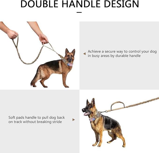 DAGANXI Tactical Dog Collar Leash Set, Adjustable Military Training Nylon Dog - Image 6