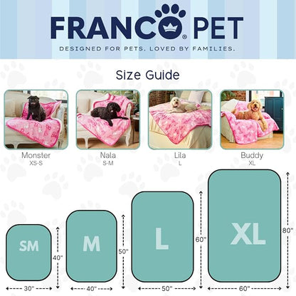 Franco Pet Barbie XL Oversized Super Soft Cozy Waterproof Sherpa-Backed Blanket - Image 3