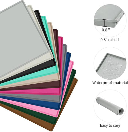 Dog Food Mat, Silicone Waterproof Food Tray, Non Slip Pet Bowl Mats Placemat - Image 2