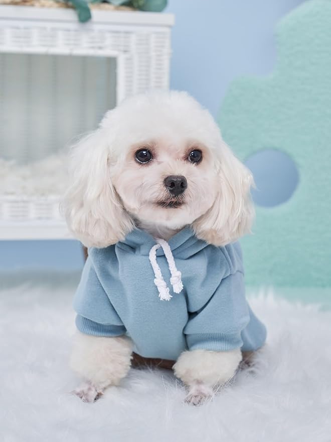 QWINEE Basic Dog Hoodie Sweatshirt Puppy Sweater Warm Cat Costumes Pet Clothes - Image 6
