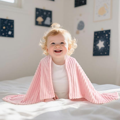 Soft Fleece Baby Blanket Ultra Cozy Pink Baby Blankets - Image 8