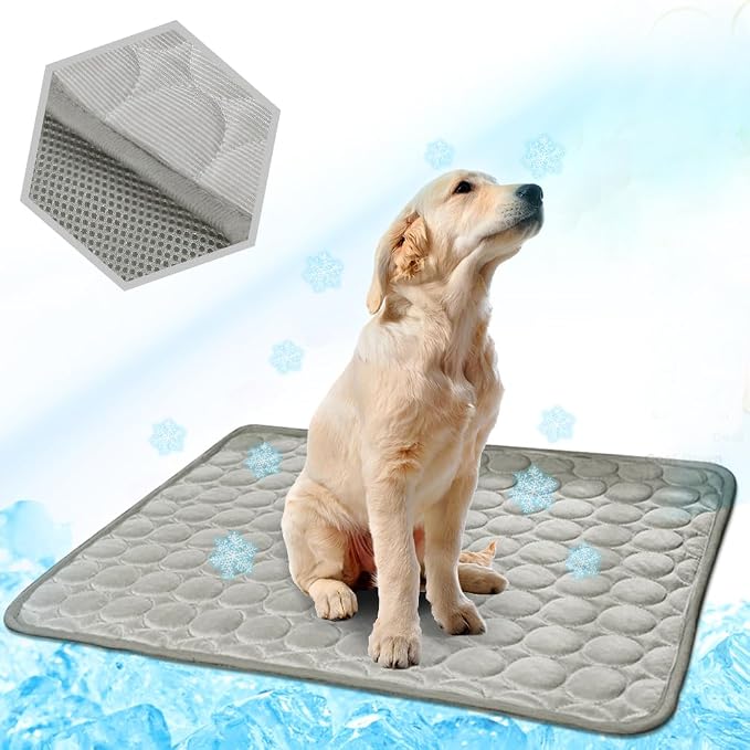 Washable Dog Cooling Mat Ice Silk Pet Self Cooling Pad Blanket by Unknown