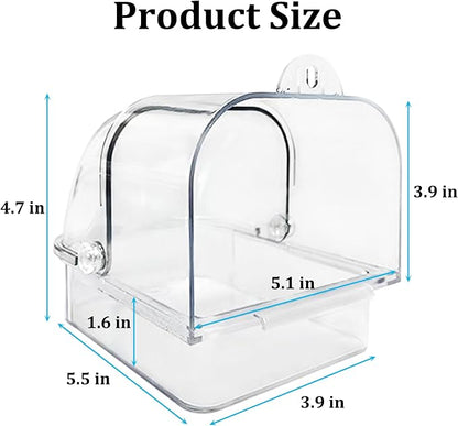 Tfwadmx Bird Cage Bath Hanging Parrot Bath Tub Water Shower Food Feeder Holder - Image 2