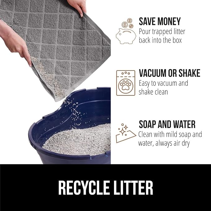 GORILLA GRIP Cat Litter Box Mat, 35x23 2 Pack, Water Resistant, US Designed - Image 5