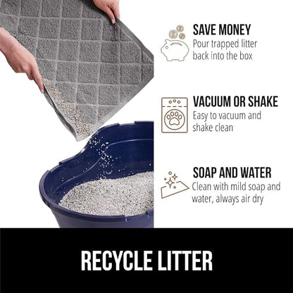 GORILLA GRIP Cat Litter Box Mat, 35x23 2 Pack, Water Resistant, US Designed - Image 5
