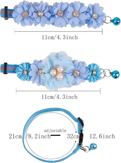 2 Pack Cat Collar Pink Floral - Image 2