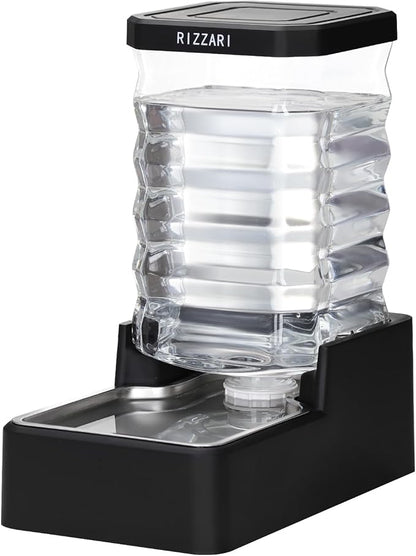 RIZZARI Stainless Steel Dog Dispenser: 8L Large Capacity Gravity Waterer by RIZZARI