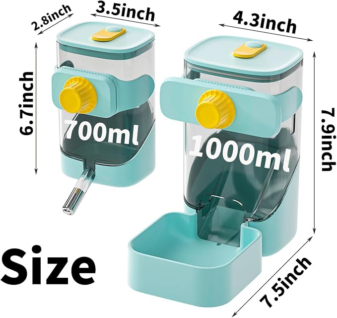 PODOO 24oz No Drip Bunny Water Feeder, Rabbit Water Dispenser, Hanging - Image 2