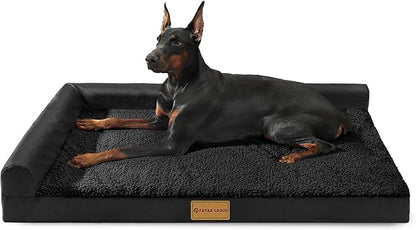 Patas Lague Orthopedic Dog Bed Large Sized Dog 36''X24'', Waterproof L Bolster by PatasLague