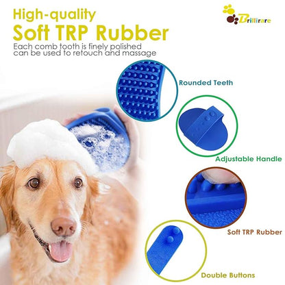 2 Pack Dog Grooming Brush, Premium Soft Silicone Pet Bath Brushes - Image 3