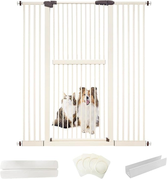 Lumizone Extra Tall Cat Gate 61.02" High Pressure Mounted Extra Wide by Lumizone