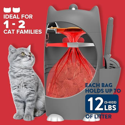 Red Rocket Pets Cat Litter Trash Can Kitty Twister Plus Pack Grey, 12x Refills - Image 2