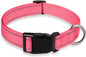 Reflective Dog Collar with Buckle Adjustable Safety Nylon Collars by BOOMIBOO