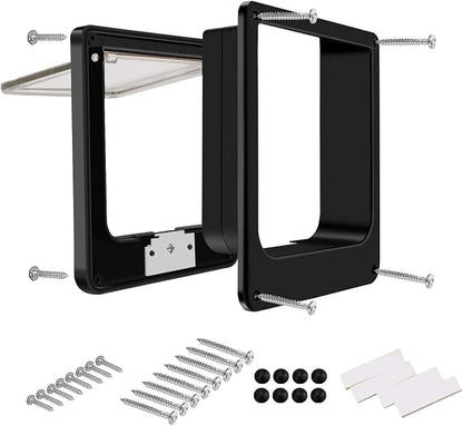 CEESC Large Cat Door for Interior/Exterior Door, Weatherproof, Rotary 4 Way - Image 6