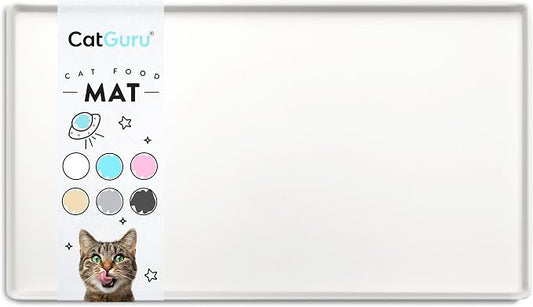 CatGuru Cat Food Mat, Small & Large Pet Placemat, 100% Waterproof Cat Feeding by CatGuru