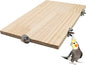 15.7×10.4 Inches Large Bird Perch Stand Platform, Natural Wooden Small Animals by Dnoifne