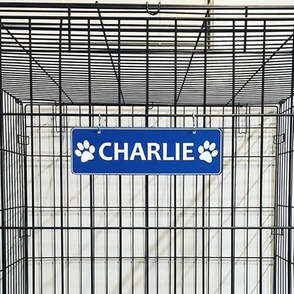 Personalized Kennel Name Plate Dog Paw Crate Pet Tag Doghouse Sign - Image 2