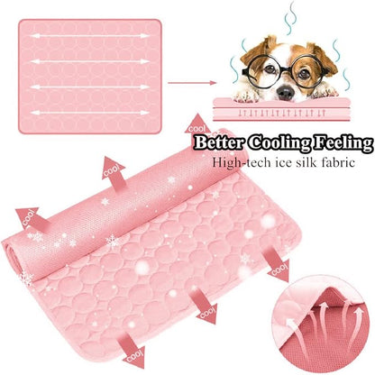 SOMOYA Dog Self Cooling Mat, Pet Washable Cooling Pad Blanket, Ice Silk Sleep - Image 2