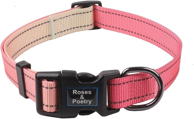 Roses&Poetry Medium Dog Collar, Reflective, Adjustable, Durable Polyester - Image 6