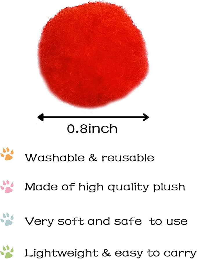 PET SHOW 20Pcs 1.5"/3.8cm Cat Toy Balls Bulk Soft Kitten Pompon Toys Indoor - Image 3