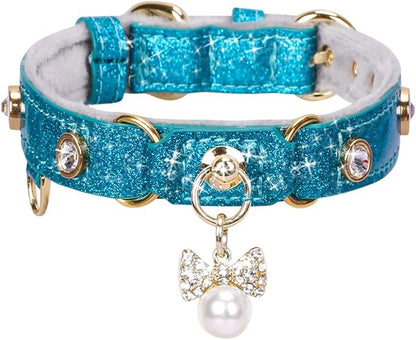 PetsHome Cat Collar, Dog Collar, PU Leather Adjustable Pet Collar by PetsHome