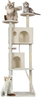 FDW | 81" Cat Tree Tower | Beige | Multi-Level Indoor Activity Center by FDW