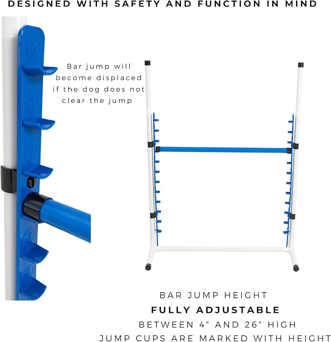 Better Sporting Dogs 4 Pack Adjustable Dog Agility Bar Jumps w/Cup Strips | - Image 2