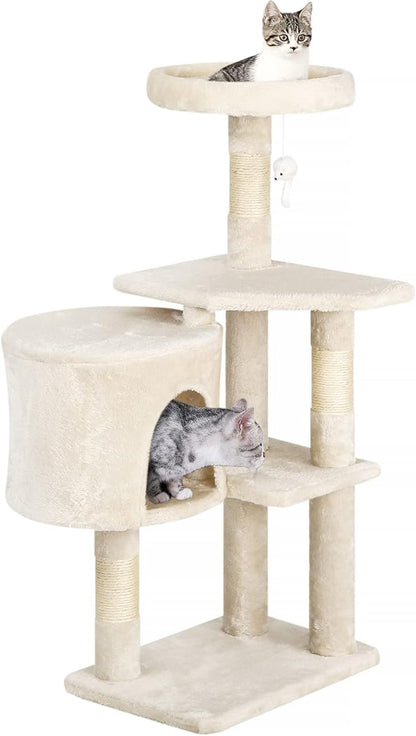 BestPet | 36" Cat Tree Tower | Beige | Sturdy Multi-Level Cat Tree by BestPet