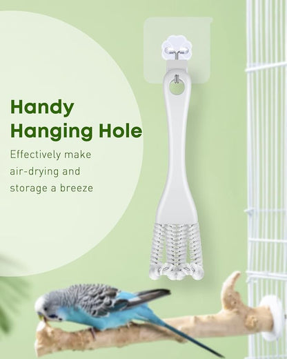 Pawfly 2 Pcs Bird Cage Cleaner Brush, 2-in-1 Bird Cage Cleaning Brush, Bird - Image 6