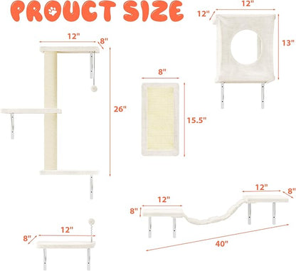 Wall Mounted Cat Furniture, Scratching Post, Indoor Safe & Stable Furniture - Image 5