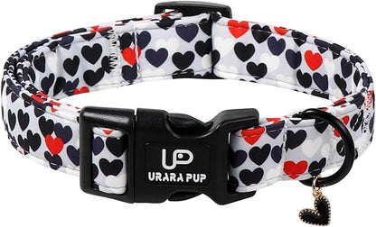 Valentine's Dog Collar, UP URARA PUP Love Heart Adjustable Pet Collar by UPURARAPUP