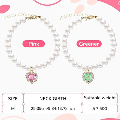 2PCS Kitten Collars Pearl Cat Dog Collar - Image 5