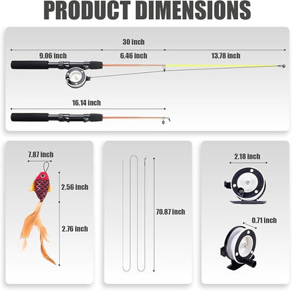 Cat Toys Interactive for Indoor Cats Wand Retractable Fishing Pole - Image 2