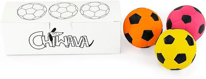 CHIWAVA 3PCS 2.7'' Squeak Latex Dog Toy Football Chew Fetch Throw Ball - Image 5