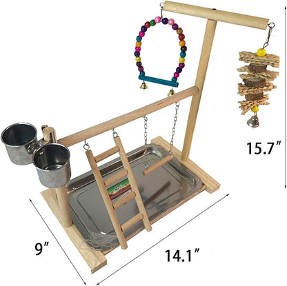 Hamiledyi Parrot Playground Bird Play Stand Play Gym - Image 7