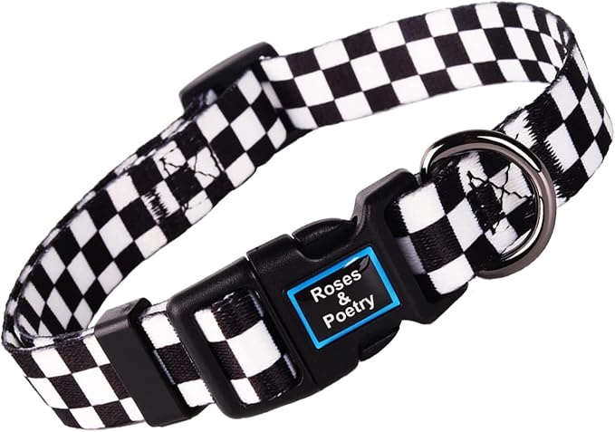 Roses&Poetry Dog Collar with Colourful Patterns, Adjustable Durable Puppy by RosesPoetry