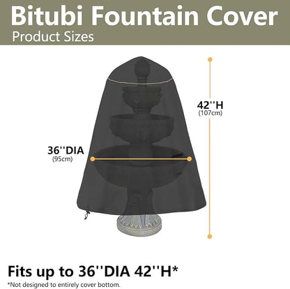 Bitubi Fountain Cover（36"x42"） 600D Oxford Cloth Garden Fountain Statue - Image 3