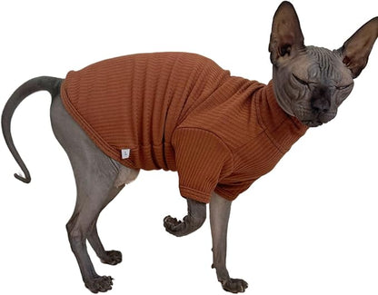 Kitipcoo Sphynx Hairless Cats Shirt Cat Turtleneck Sweater Long Sleeves Kitten - Image 2